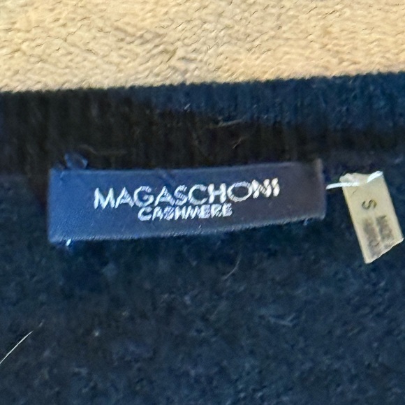 Magaschoni Cashmere Luxury Black 100% Beaded Embellished Cardigan Sweater Size S - Picture 5 of 10